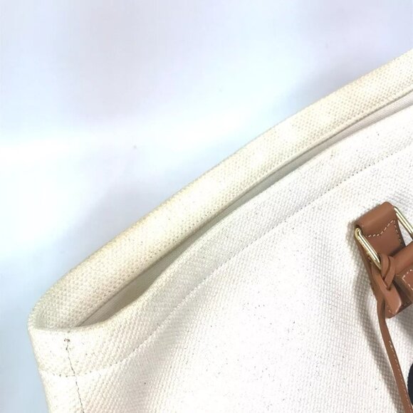 CELINE 190062 Horizontal Cabas Logo Tote Bag Shoulder Bag Canvas/Leather Beige - Picture 5 of 15